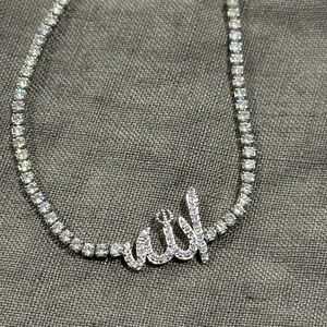 Islam Elegant Silver Choker Necklace Ramadan Eid gift Arabic Muslim